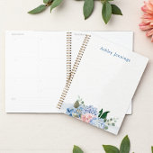 Blue Hydrangea & Blush Floral Personalized Planner