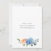 Blue Hydrangea Blush Pink Roses ENGAGEMENT PARTY Kaart (Achterkant)