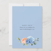 Blue Hydrangea Blush Pink Roses VRIJGEZELLENFEEST Kaart (Achterkant)