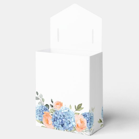 Blue Hydrangea Blush Roos Eucalyptus Vrijgezellenf Bedankdoosjes (Geopend)