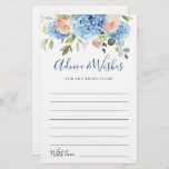 Blue Hydrangea Blush Rozen Advies & Wensen Kaart<br><div class="desc">Pas de bruid aan om de naam en de datum van de douche te zijn. Voor verdere aanpassing,  te klikken gelieve de "pas verder"verbinding aan. Als je hulp nodig hebt,  neem dan contact met me op.</div>