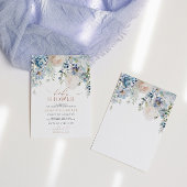 Blue Hydrangea & Blush Rozen Baby shower Kaart