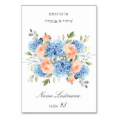 Blue Hydrangea Blush Rozen Bruiloft Escort Kaart (Voorkant)