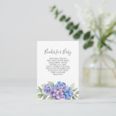 Blue Hydrangea Boeken voor Baby shower Kaart (Staand voorkant)