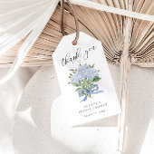 Blue Hydrangea Boeket Blue Ribbon Vrijgezellenfees Cadeaulabel