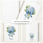 Blue Hydrangea Boeket Gepersonaliseerd bruidsmeisj Notitieboek