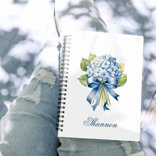 Blue Hydrangea Boeket Gepersonaliseerd bruidsmeisj Notitieboek