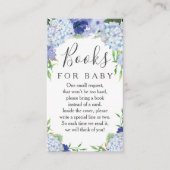 Blue Hydrangea Book Request Baby shower Card Informatiekaartje (Voorkant)