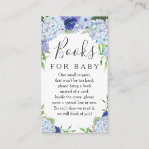 Blue Hydrangea Book Request Baby shower Card Informatiekaartje