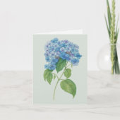 Blue Hydrangea Botanical Art Card — Blank Notecard Kaart (Voorkant)