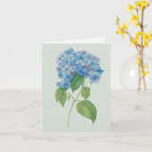 Blue Hydrangea Botanical Art Card — Blank Notecard Kaart (Gele Bloem)