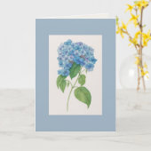 Blue Hydrangea Botanical Art Card — Watercolour  Kaart (Gele Bloem)