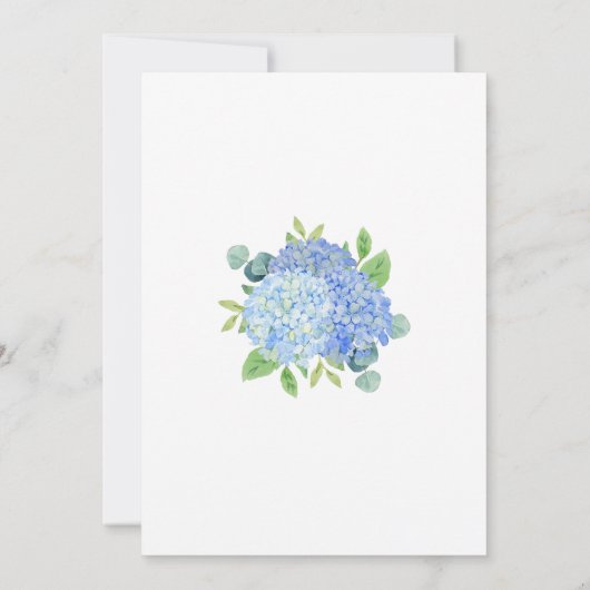 Blue Hydrangea Botanical Vrijgezellenfeest dank u Kaart (Achterkant)