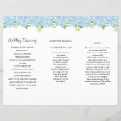 Blue Hydrangea Botanical Wedding Order of Service (Achterkant)