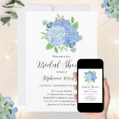 Blue Hydrangea Bouquet Botanical Vrijgezellenfeest Kaart
