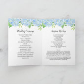 Blue Hydrangea Bouquet Botanical Wedding Program Programma (Binnen)