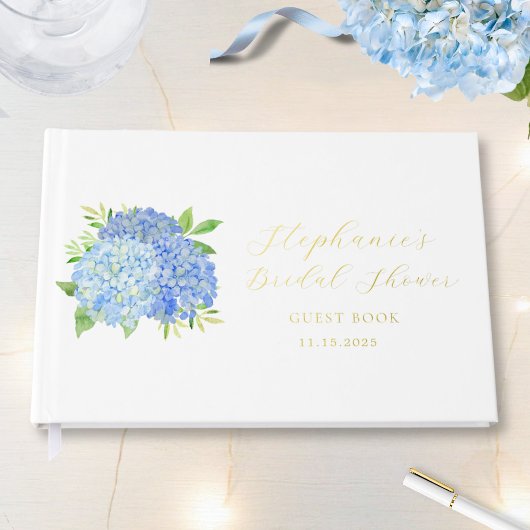 Blue Hydrangea Bouquet Floral Vrijgezellenfeest Gastenboek