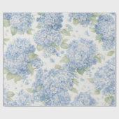 Blue Hydrangea Bouquet Gift Wrap Cadeaupapier (Vlak)