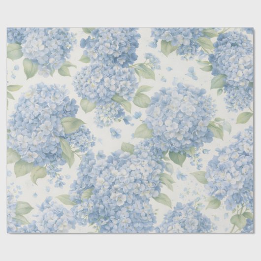 Blue Hydrangea Bouquet Gift Wrap Cadeaupapier (Vlak)