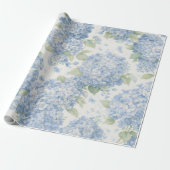 Blue Hydrangea Bouquet Gift Wrap Cadeaupapier (Uitgerold)