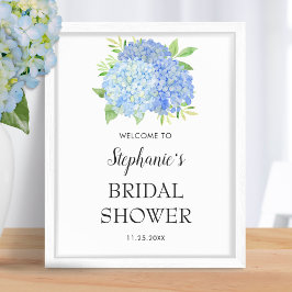 Blue Hydrangea Bouquet Vrijgezellenfeest Welcome Poster