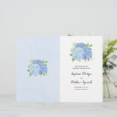 Blue Hydrangea Bouquet Wedding Order of Service (Staand voorkant)