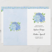 Blue Hydrangea Bouquet Wedding Order of Service (Voorkant / Achterkant)