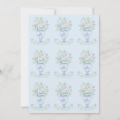 Blue Hydrangea Bow Bridal Shower Invitation Kaart (Achterkant)