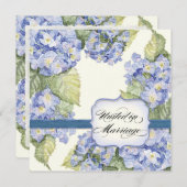 Blue Hydrangea Bracket Floral Formal Weddenschap Kaart (Voorkant / Achterkant)