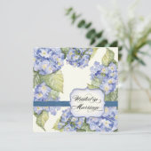Blue Hydrangea Bracket Floral Formal Weddenschap Kaart (Staand voorkant)