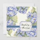 Blue Hydrangea Bracket Floral Formal Weddenschap Kaart (Voorkant)