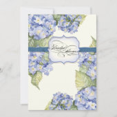 Blue Hydrangea Bracket Floral Formal Wedding Kaart (Voorkant)