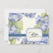 Blue Hydrangea Bracket Floral Formal Wedding RSVP Kaartje (Voorkant)