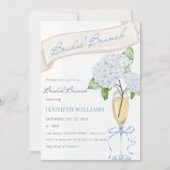 Blue Hydrangea Bridal Brunch Vrijgezellenfeest Kaart (Voorkant)