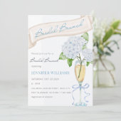 Blue Hydrangea Bridal Brunch Vrijgezellenfeest Kaart (Staand voorkant)