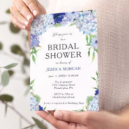 Blue Hydrangea Bridal Shower Invitation Card Kaart