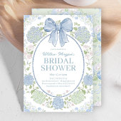 Blue Hydrangea Bridal Shower Invitation Kaart