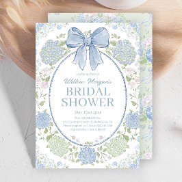 Blue Hydrangea Bridal Shower Invitation Kaart