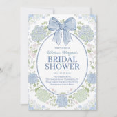 Blue Hydrangea Bridal Shower Invitation Kaart (Voorkant)