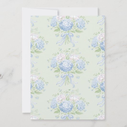 Blue Hydrangea Bridal Shower Invitation Kaart (Achterkant)