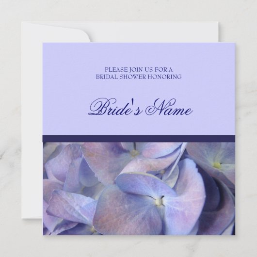 Blue Hydrangea Bridal Shower Invitations Kaart (Voorkant)