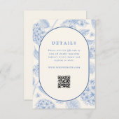 Blue Hydrangea Bridal Shower QR Code Informatiekaartje (Voorkant / Achterkant)