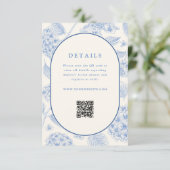Blue Hydrangea Bridal Shower QR Code Informatiekaartje (Staand voorkant)