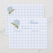 Blue Hydrangea Bridal Shower Recipe Card (Voorkant / Achterkant)