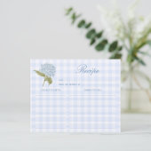 Blue Hydrangea Bridal Shower Recipe Card (Staand voorkant)