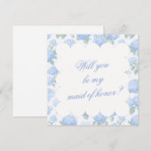 Blue Hydrangea Bridesmaid Proposal Card (Voorkant / Achterkant)