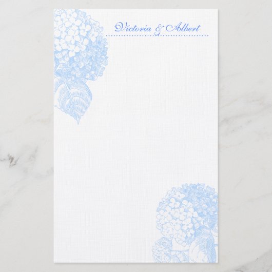 Blue Hydrangea Briefpapier (Voorkant)