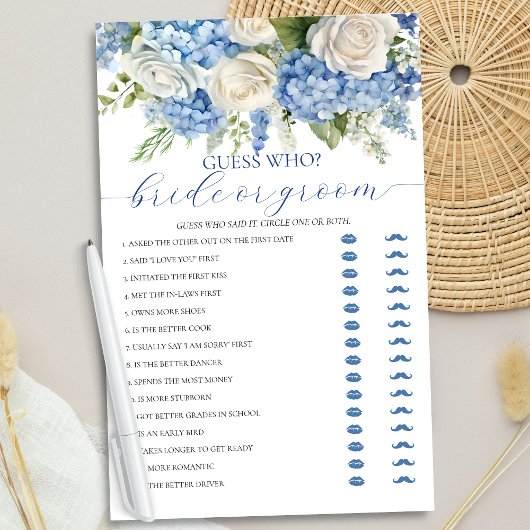 Blue Hydrangea Bruid of Bruidegom Vrijgezellenfees Flyer