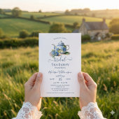 Blue Hydrangea bruids thee party Kaart