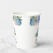 Blue Hydrangea bruids thee party Papieren Bekers (Links)